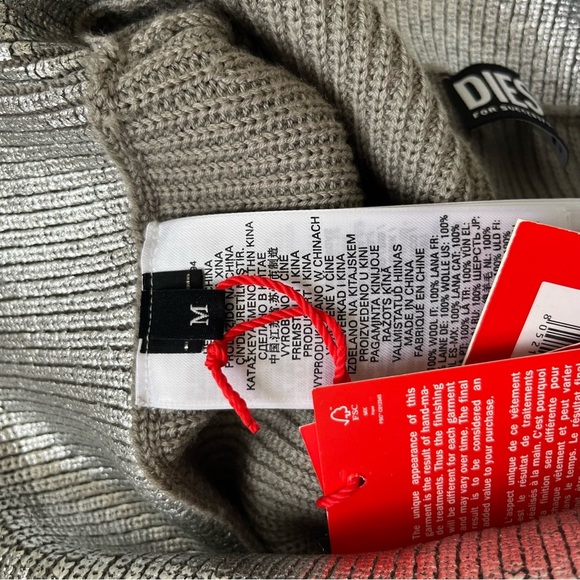 Diesel Silver Wool Knit M-Adhuette Skirt Size M - Picture 13 of 16